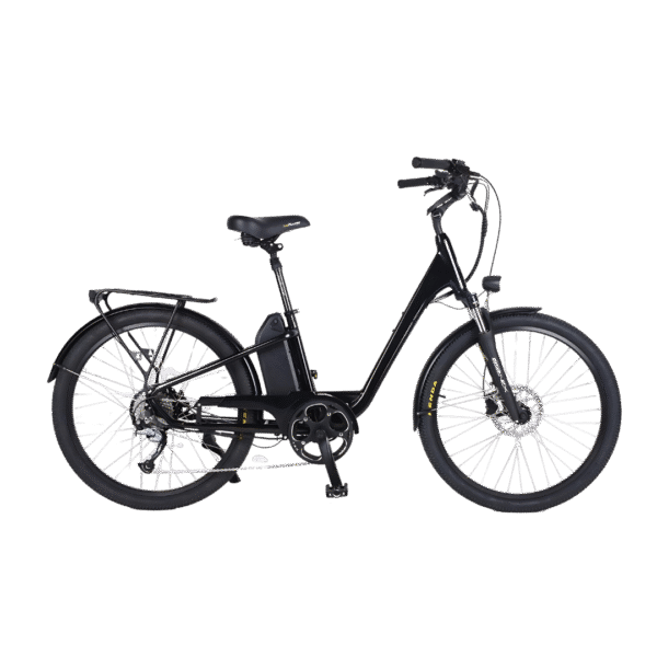 A black coloured CX1 Sigma city bike facing right (profile)