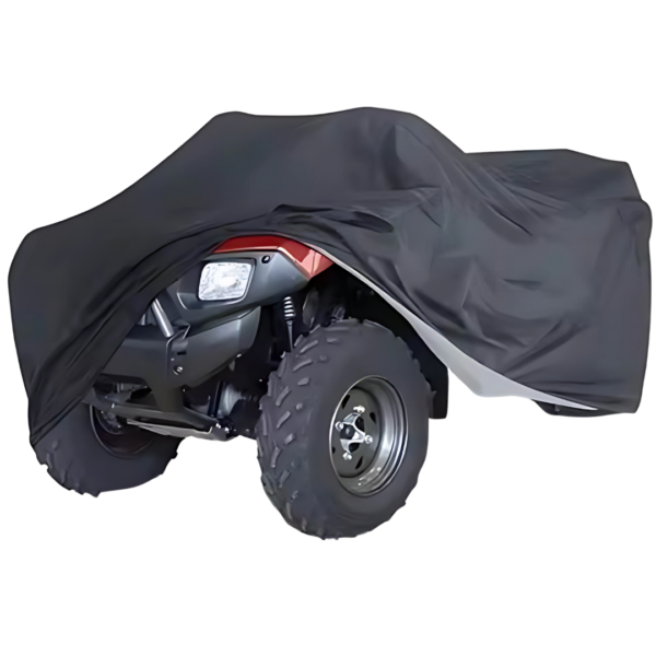 Black sturdy raincoat for ATV vehicles. By HYPE-R