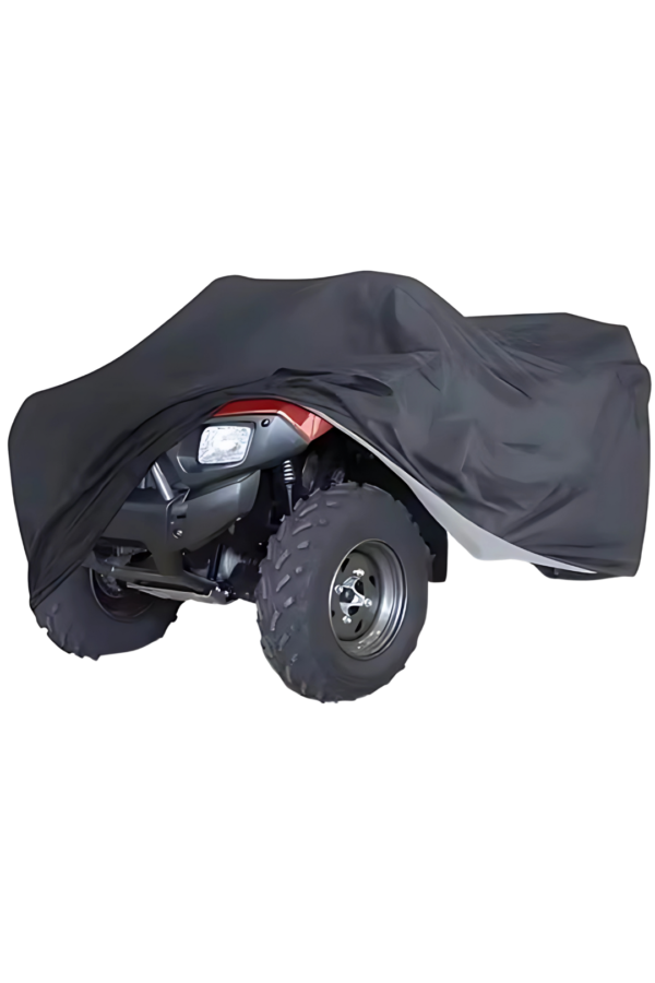 Black sturdy raincoat for ATV vehicles. By HYPE-R